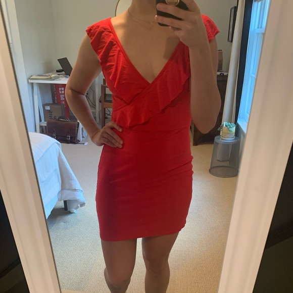 superdown Red Ruffled Dress - Picture 2 of 2